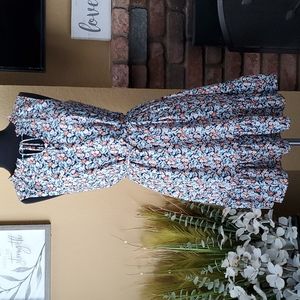 🆕️ A. BYER Navy Blue Floral Sleeveless Pullover Dress SIZE: M